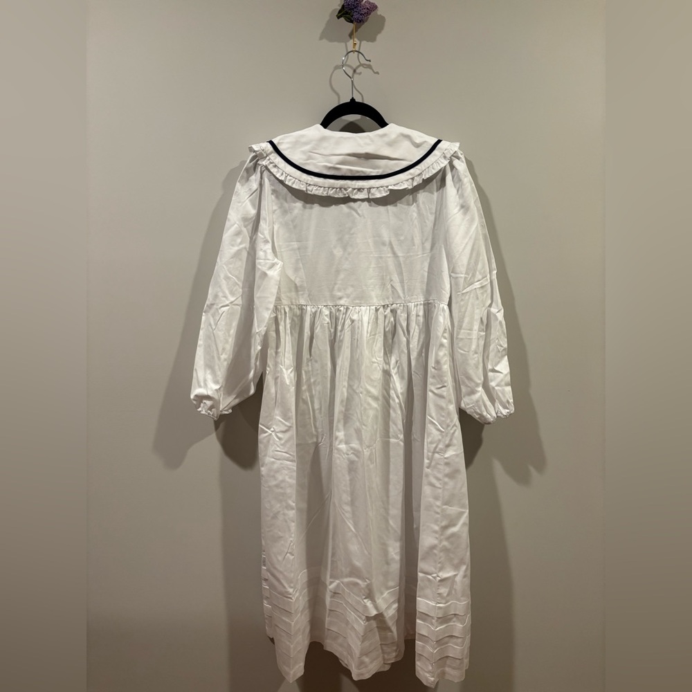 ASOS White Long Sleeve Gown with Bishop Sleeves - Picture 8 of 10